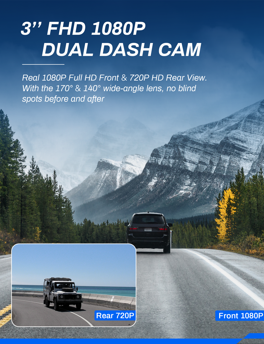 Apeman CR750 Crosstour Dual Channel Full HD IR Dash Camera for Uber
